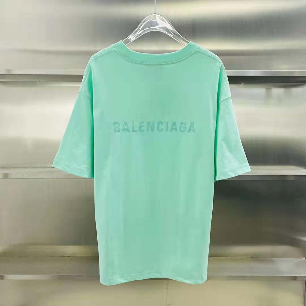 Side angle showing silhouette of Balenciaga Men Logo T-shirt