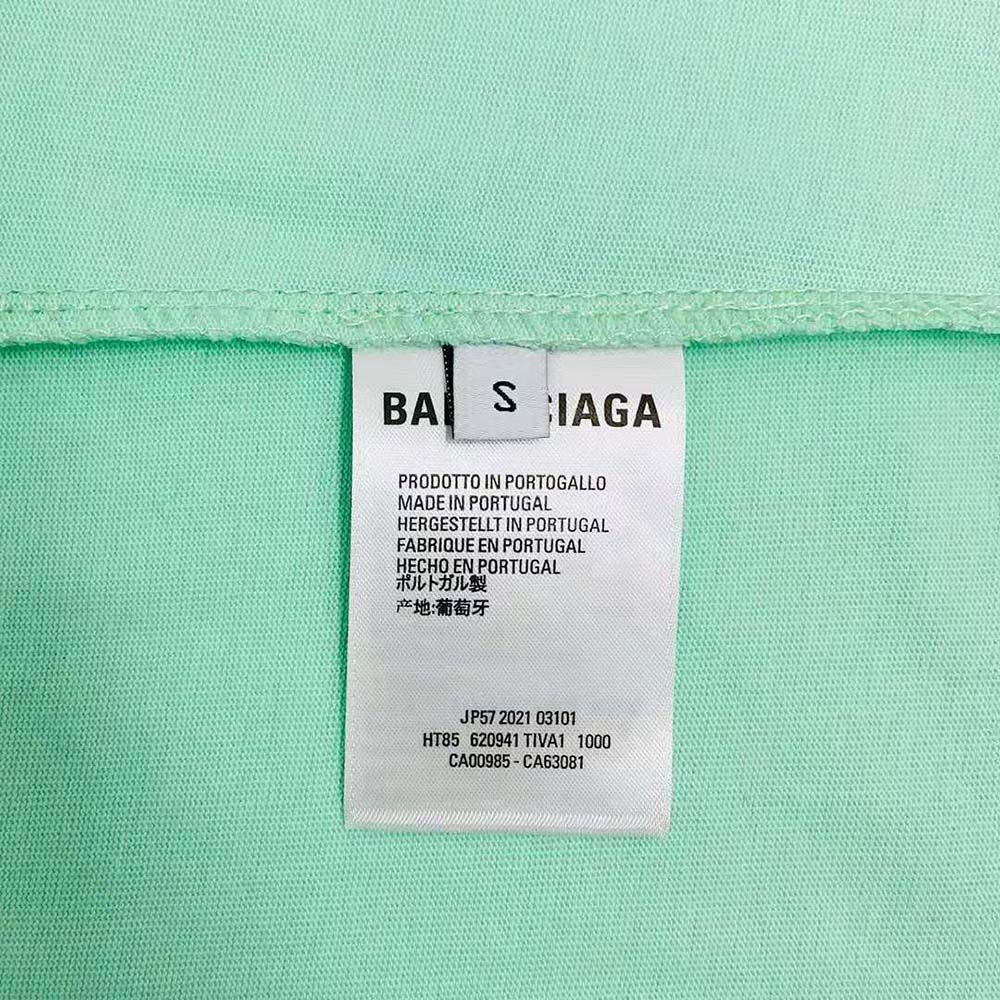 Balenciaga Men Logo T-shirt Medium Fit in Green - image 10