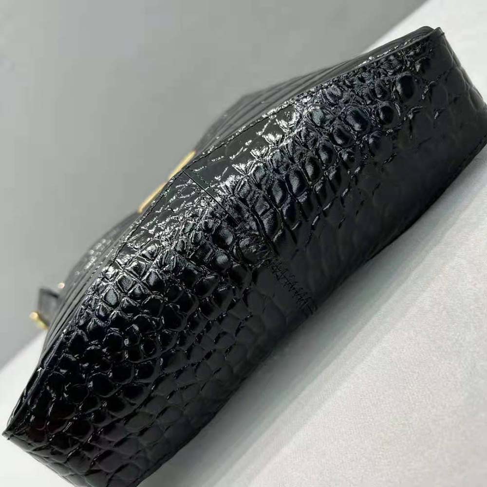 Balenciaga Women XX Small Hobo Bag Crocodile Embossed in Black - image 8