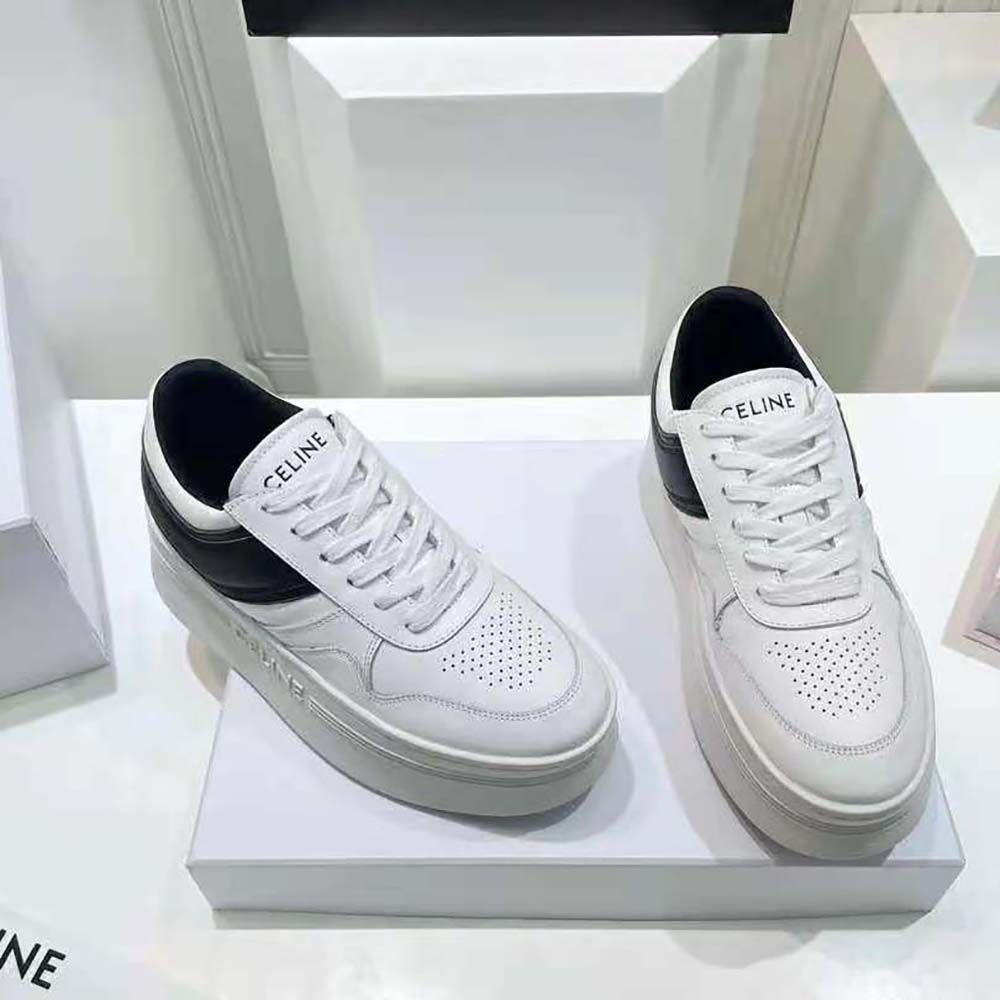 Top view showing lace-up closure on Celine Women Block Sneakers