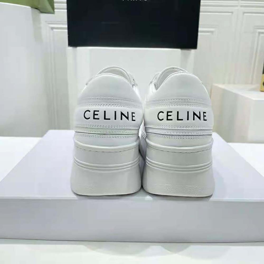 Celine Women Block Sneakers with Wedge Outsole in Calfskin-White - image 10