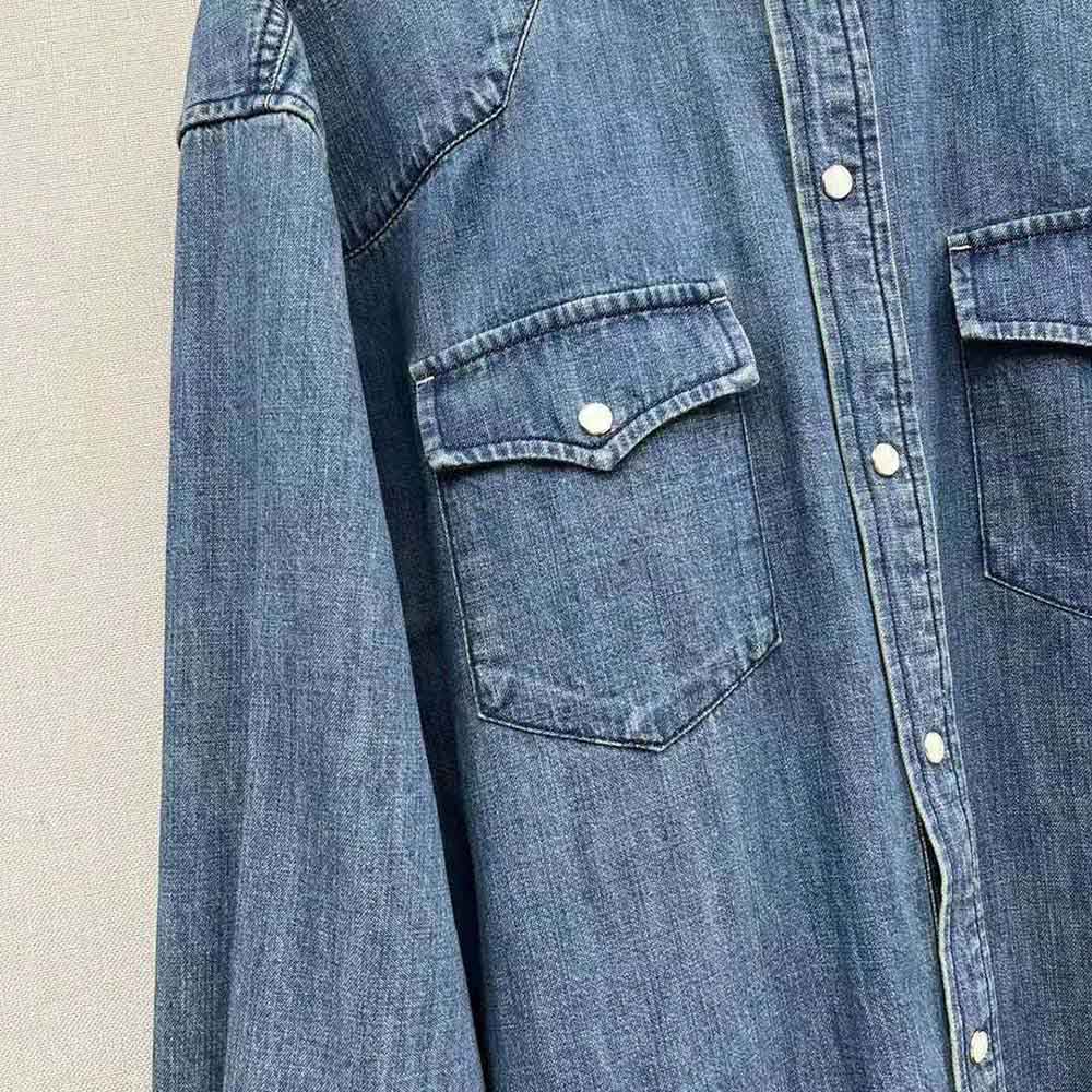 Celine Women Cowboy Painter Shirt in Denim-Blue - image 8