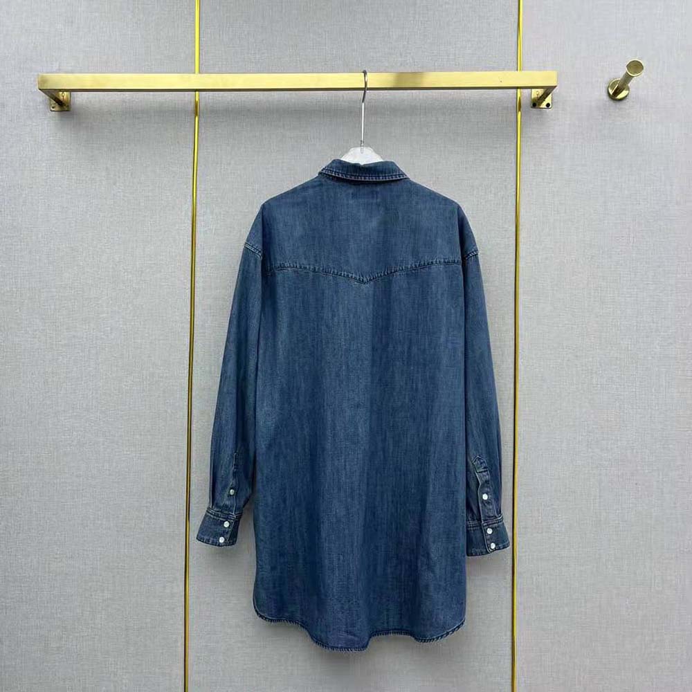 Back view showing relaxed fit of Celine Women Cowboy Painter Shirt