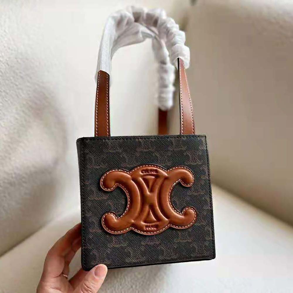 Close-up of gold-tone closure and Celine logo on the Cube Bag
