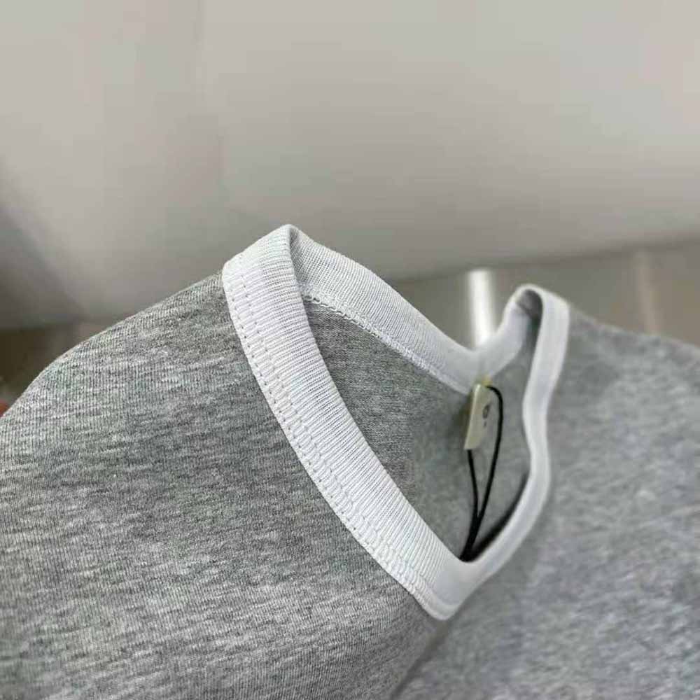 Celine Women Embroidered Celine 16 T-shirt in Cotton Jersey-Silver - image 7