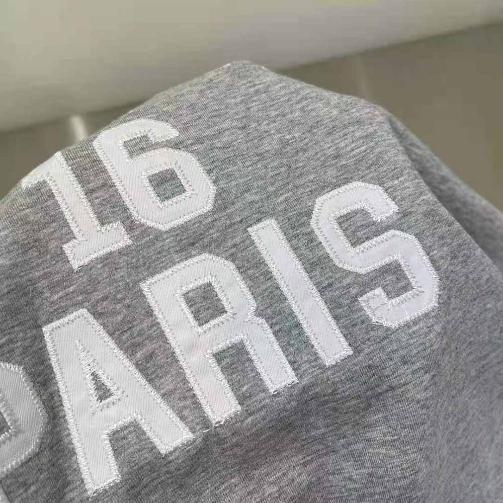 Celine Women Embroidered Celine 16 T-shirt in Cotton Jersey-Silver - image 5
