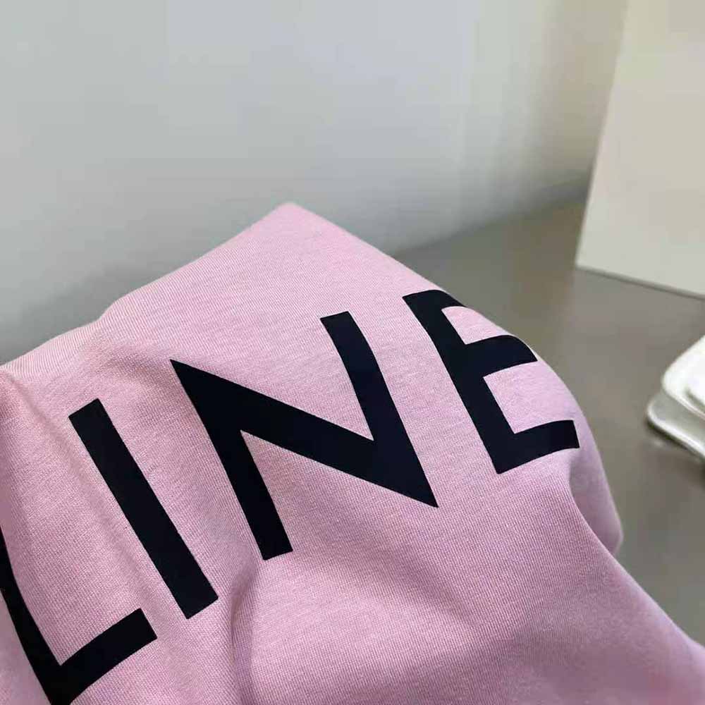 Celine Women Loose Unisex Cotton Jersey T-shirt-Pink - image 9