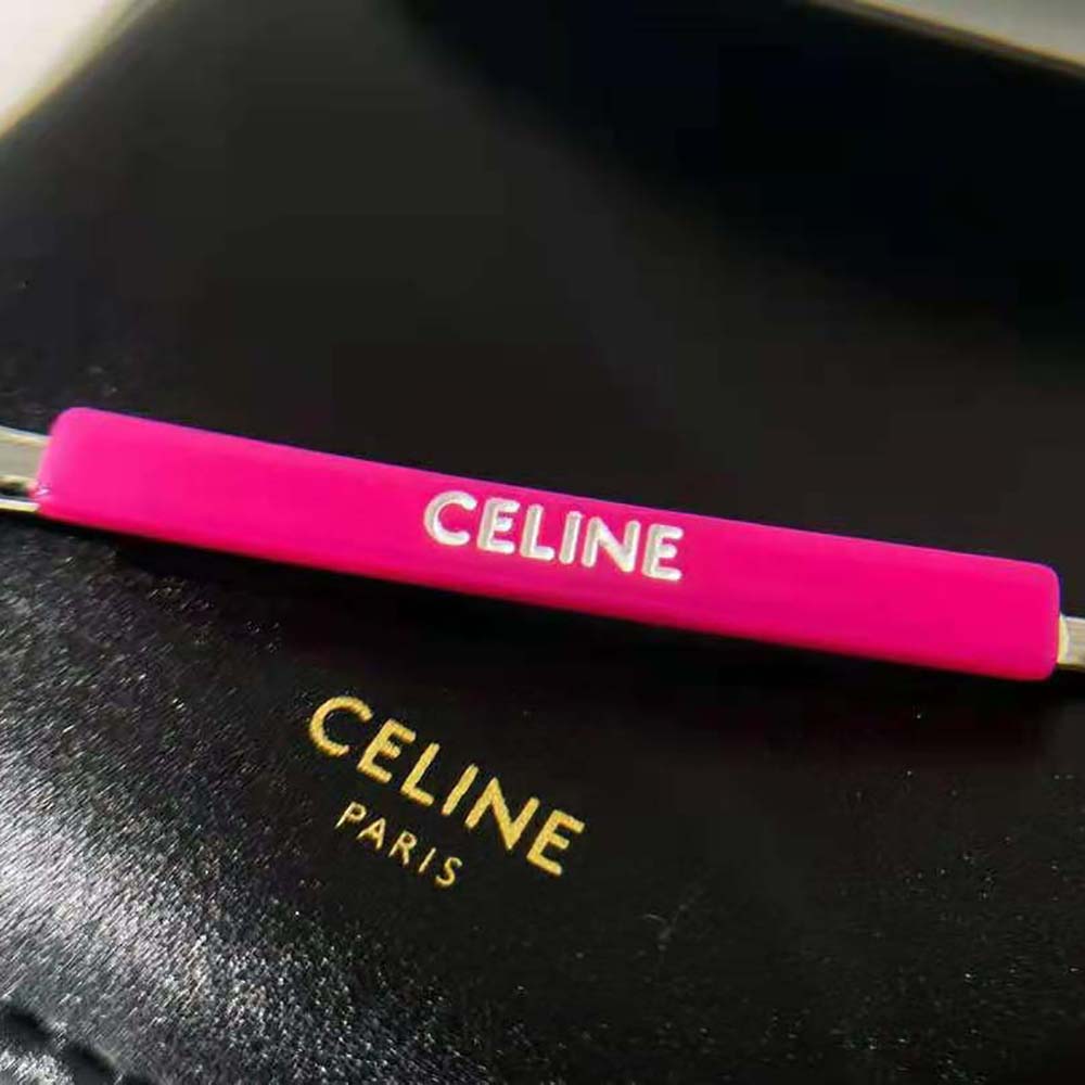 Celine Women Monochroms Set of 3 Hair Clips in Acetate and Steel - image 9