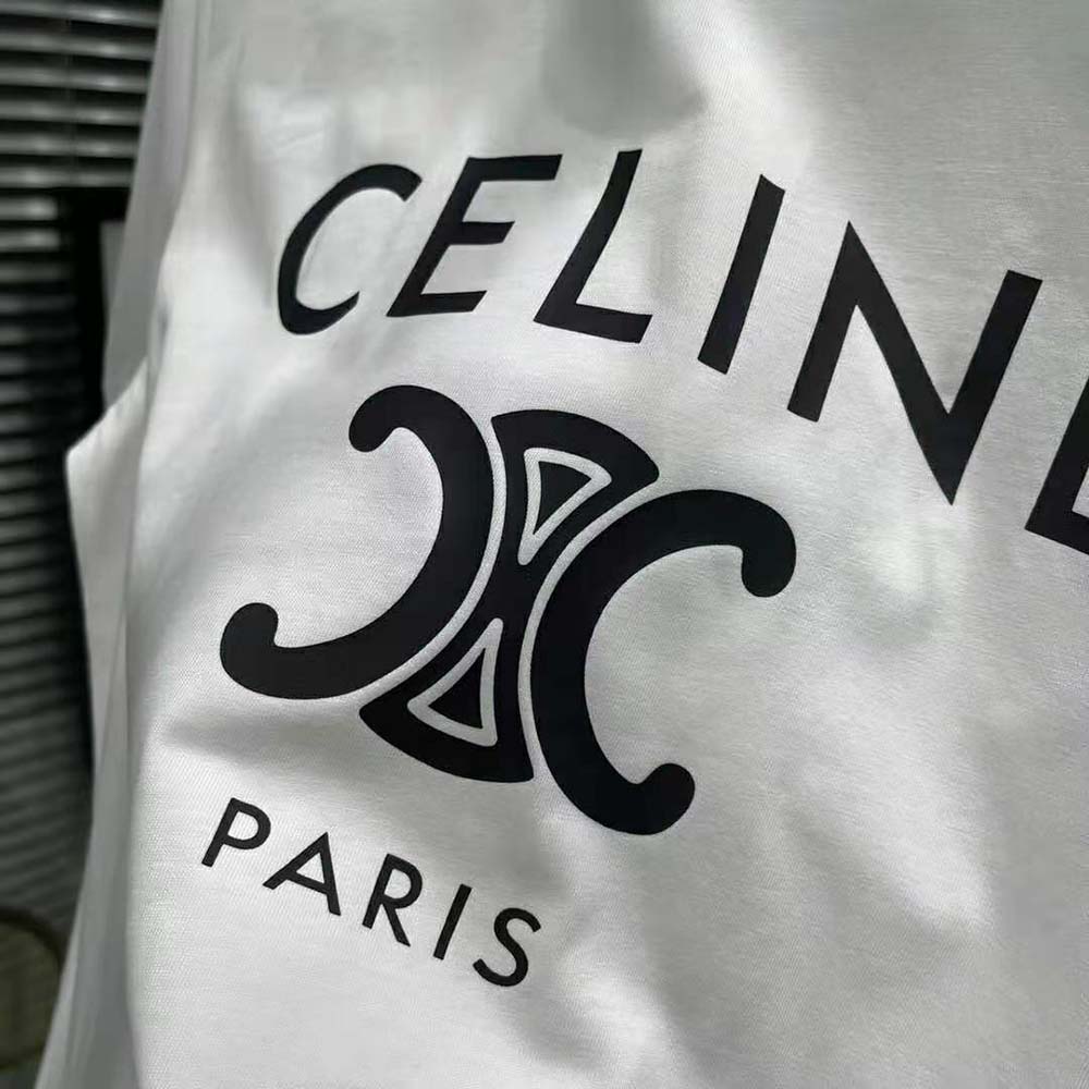 Celine Women T-shirt in Cotton Jersey-White - image 5
