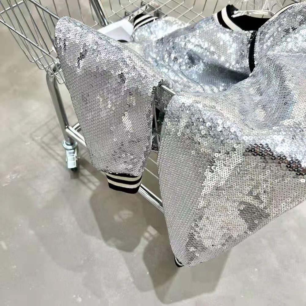 Celine Women Teddy Jacket in Cotton Fleece-Silver - image 6