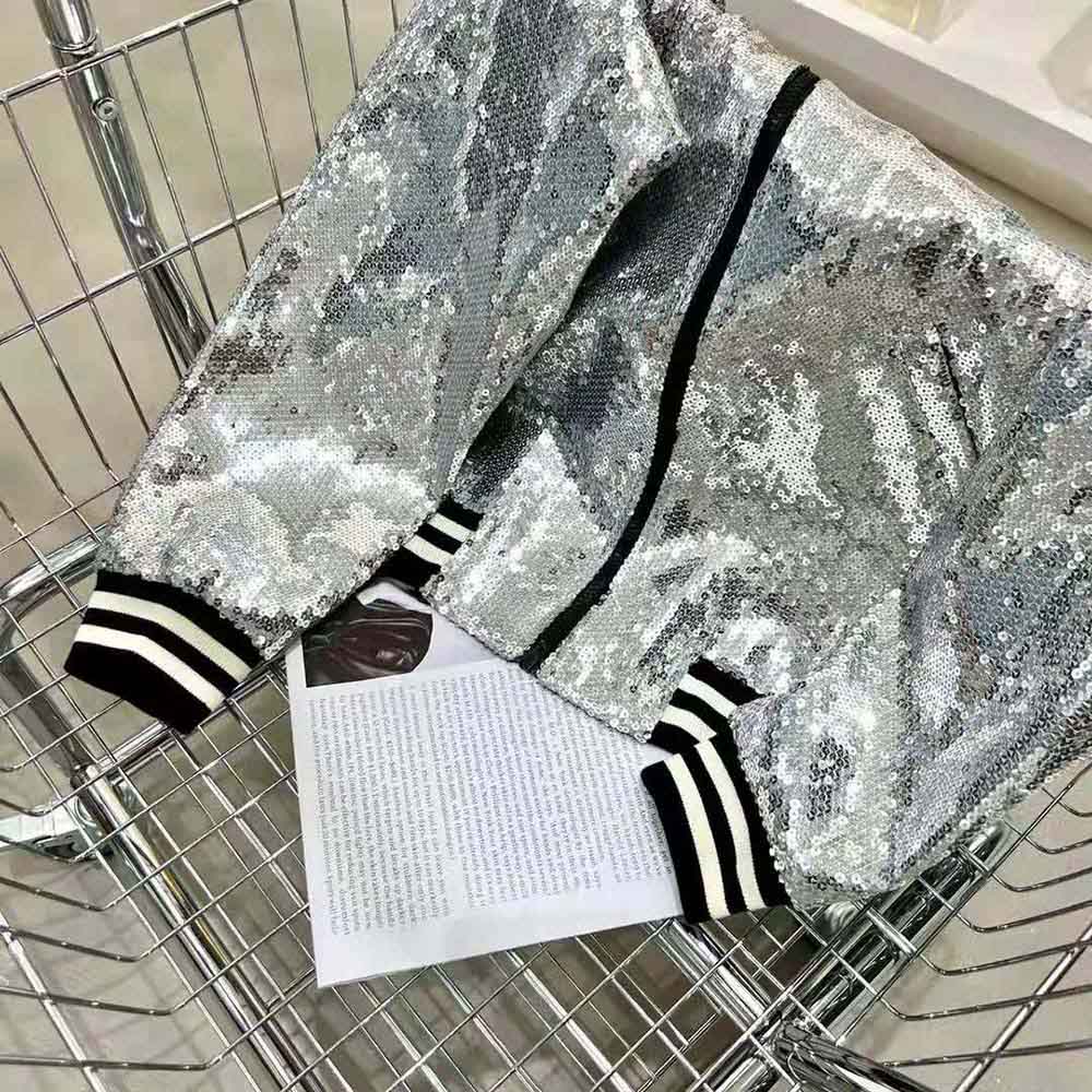 Celine Women Teddy Jacket in Cotton Fleece-Silver - image 5
