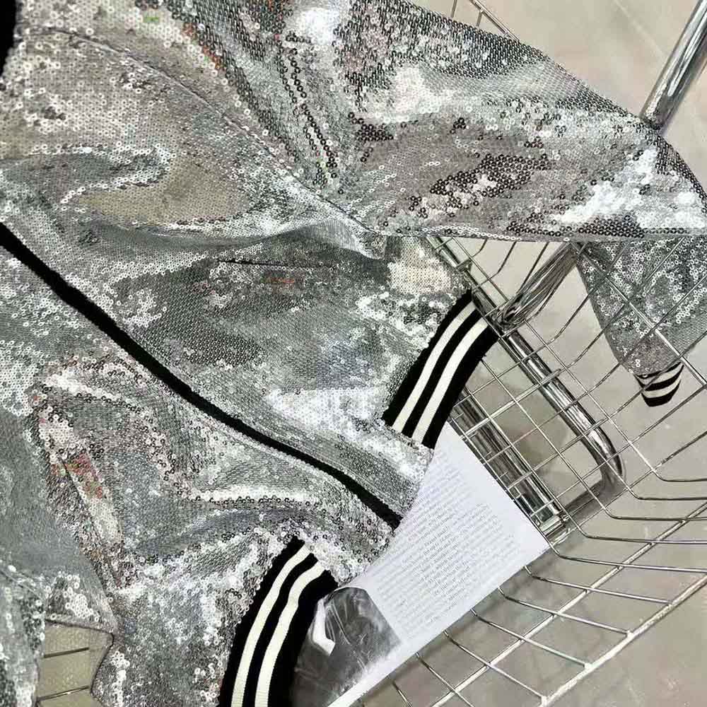 Celine Women Teddy Jacket in Cotton Fleece-Silver - image 9