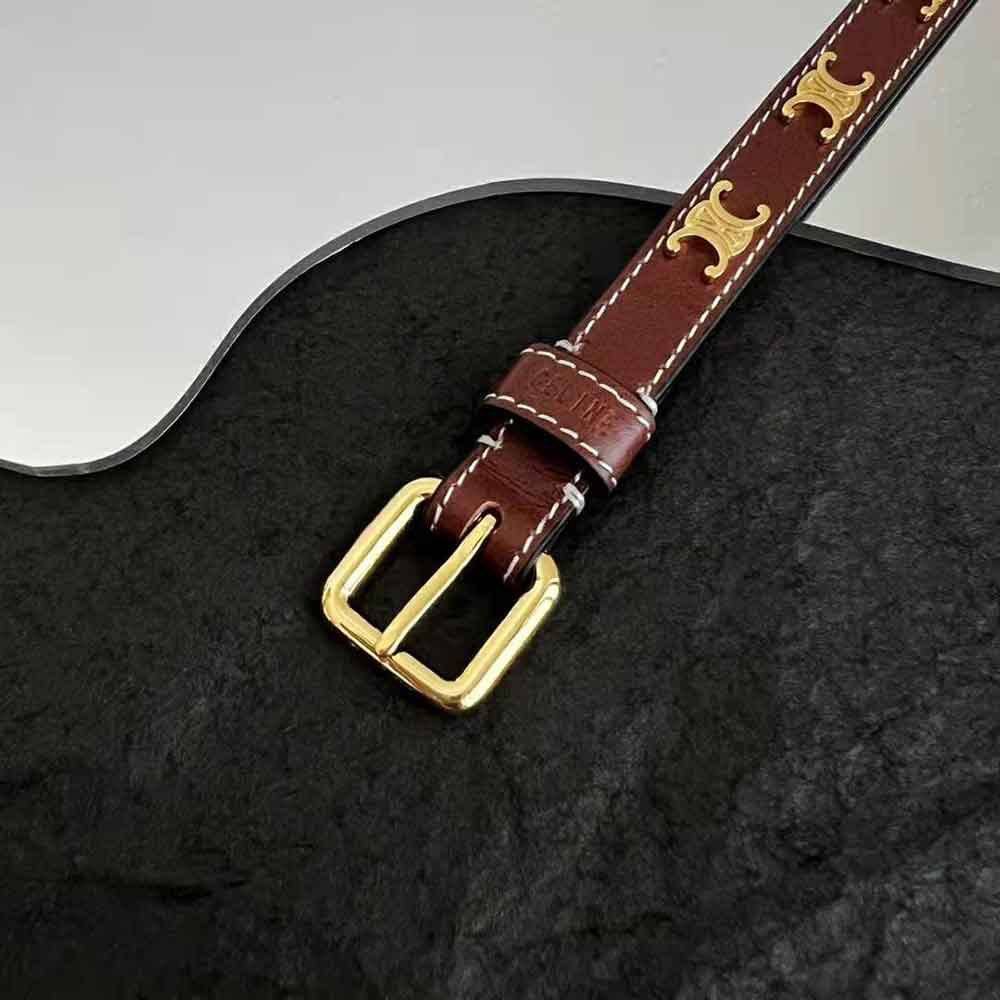Styled wrist wearing Celine Women Triomphe Multi Leather Bracelet