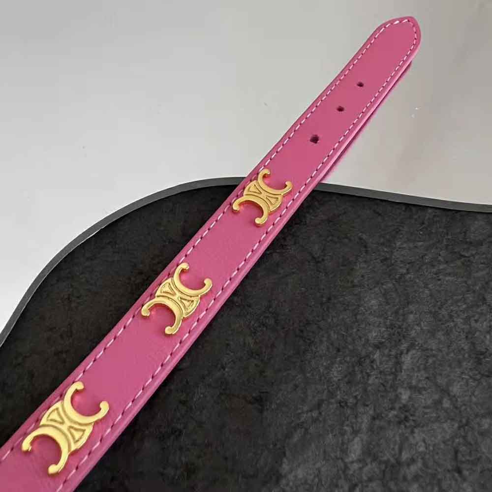 Styled image of Celine Women Triomphe Multi Leather Bracelet worn on wrist with outfit
