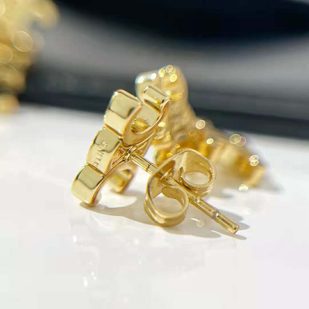 Celine Women Triomphe Multi Short Earrings in Brass with Gold Finish - image 6