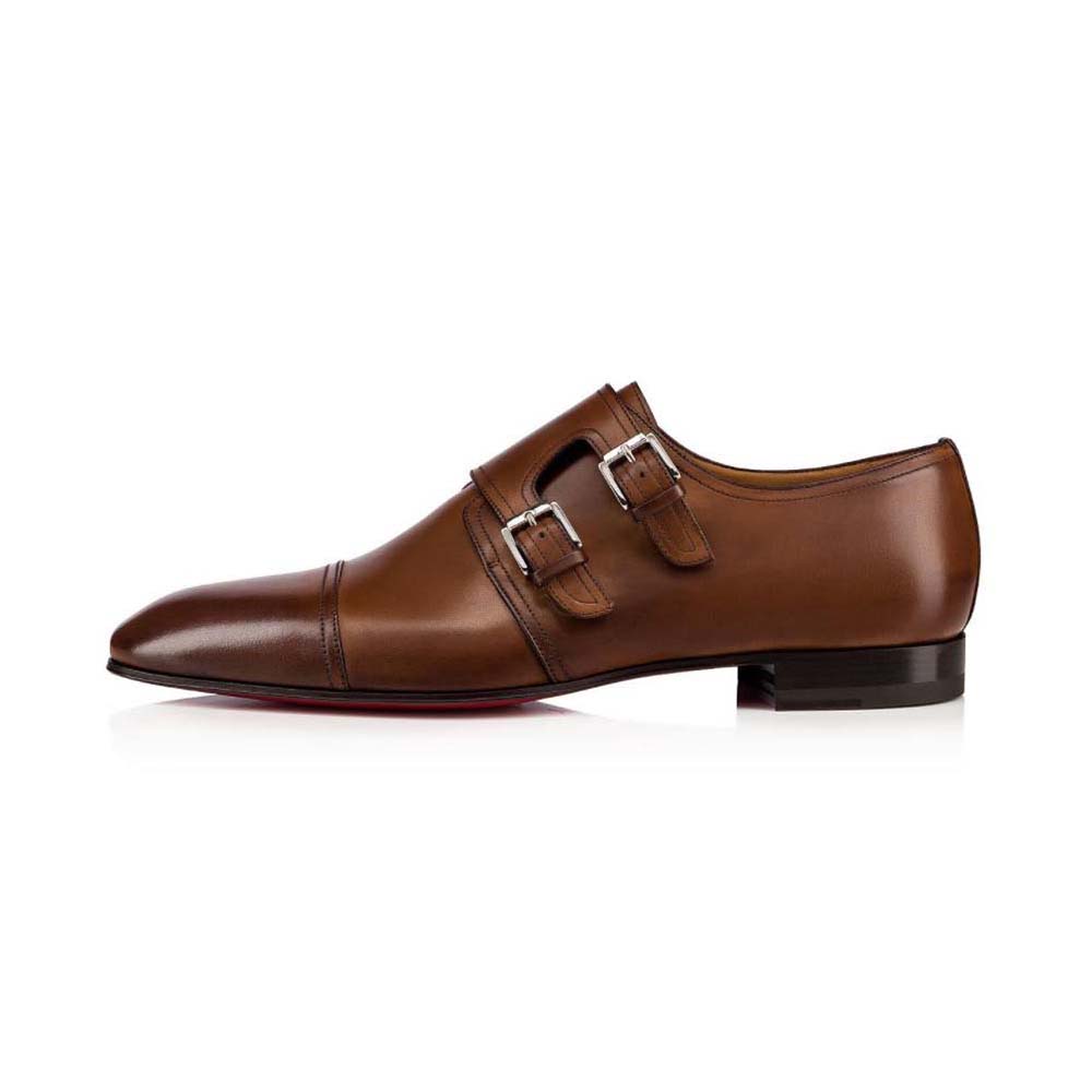 Side profile of Christian Louboutin Men Mortimer in Calf Leather-Brown