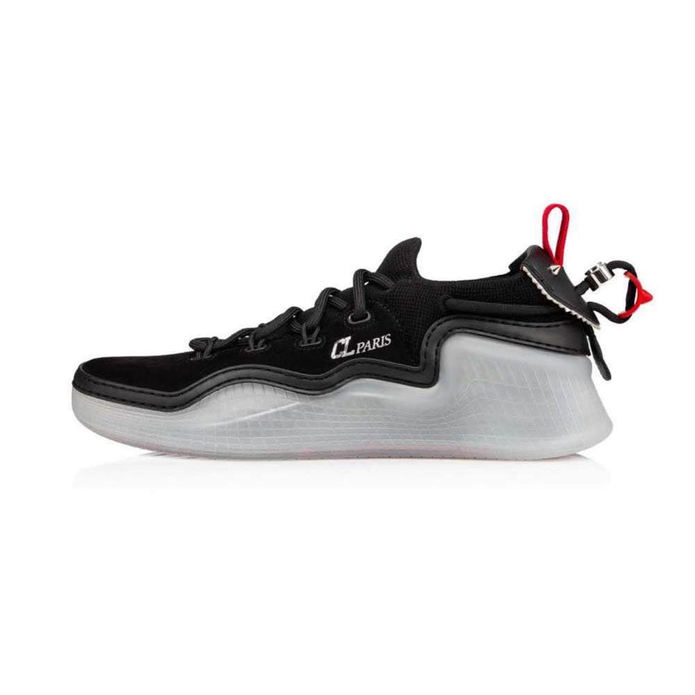 Side angle of Christian Louboutin Women Arpoador Donna in Suede Black