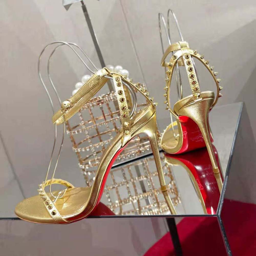 Christian Louboutin Women So Me 100 mm Heel Height-Gold - image 7