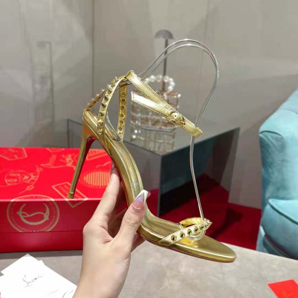 Christian Louboutin Women So Me 100 mm Heel Height-Gold - image 6