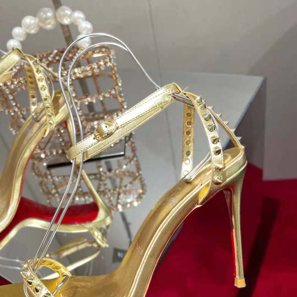 Christian Louboutin Women So Me 100 mm Heel Height-Gold - image 9