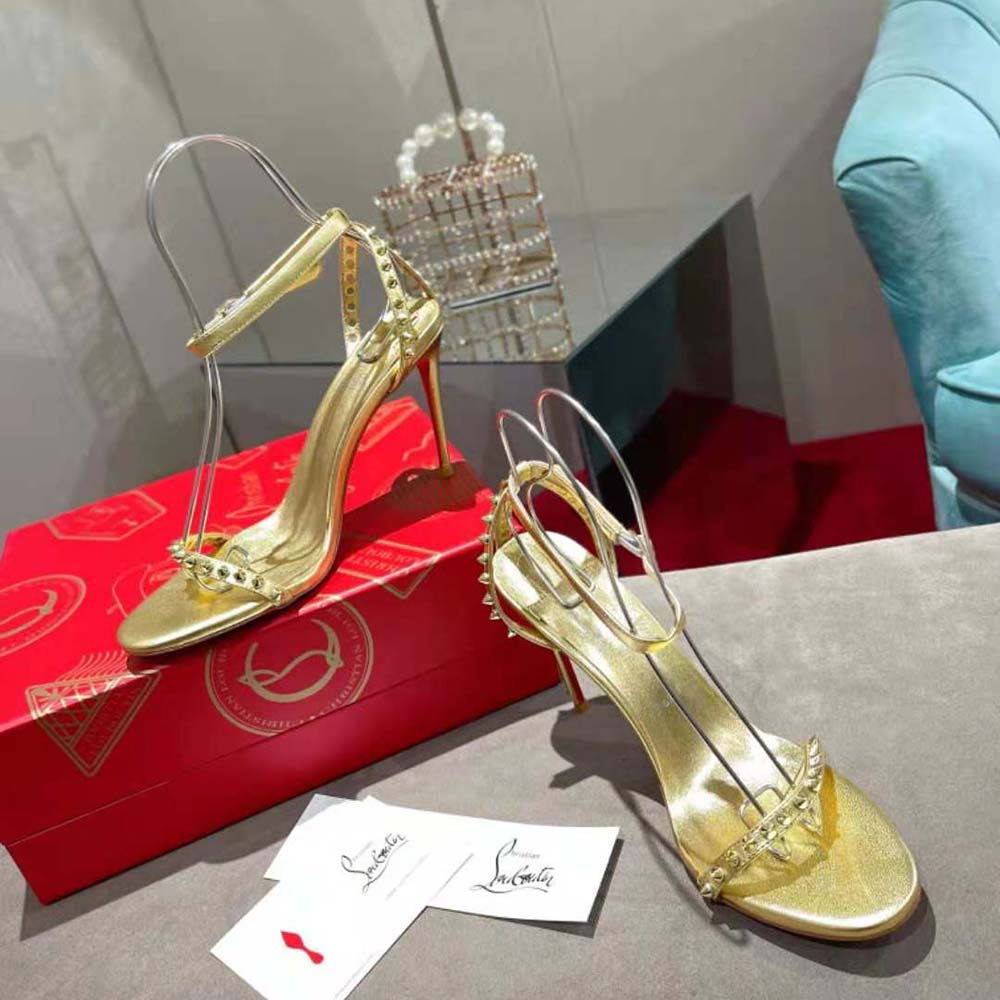 Christian Louboutin Women So Me 100 mm Heel Height-Gold - image 5