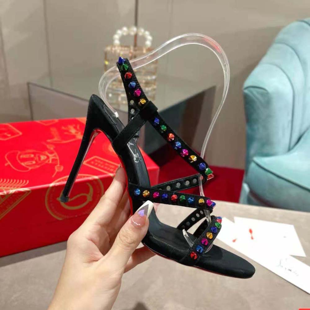Christian Louboutin Women Spikita Strap 100 mm Heel Height-Black - image 7