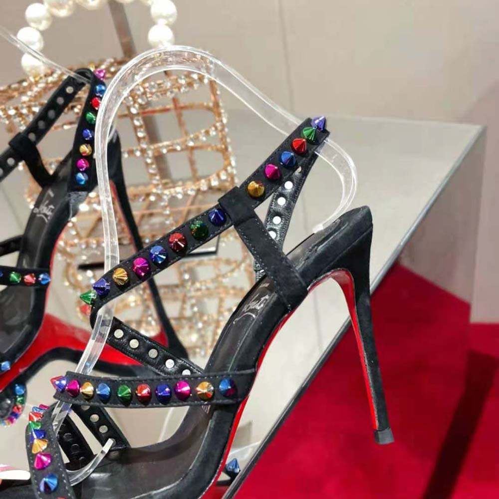 Christian Louboutin Women Spikita Strap 100 mm Heel Height-Black - image 8