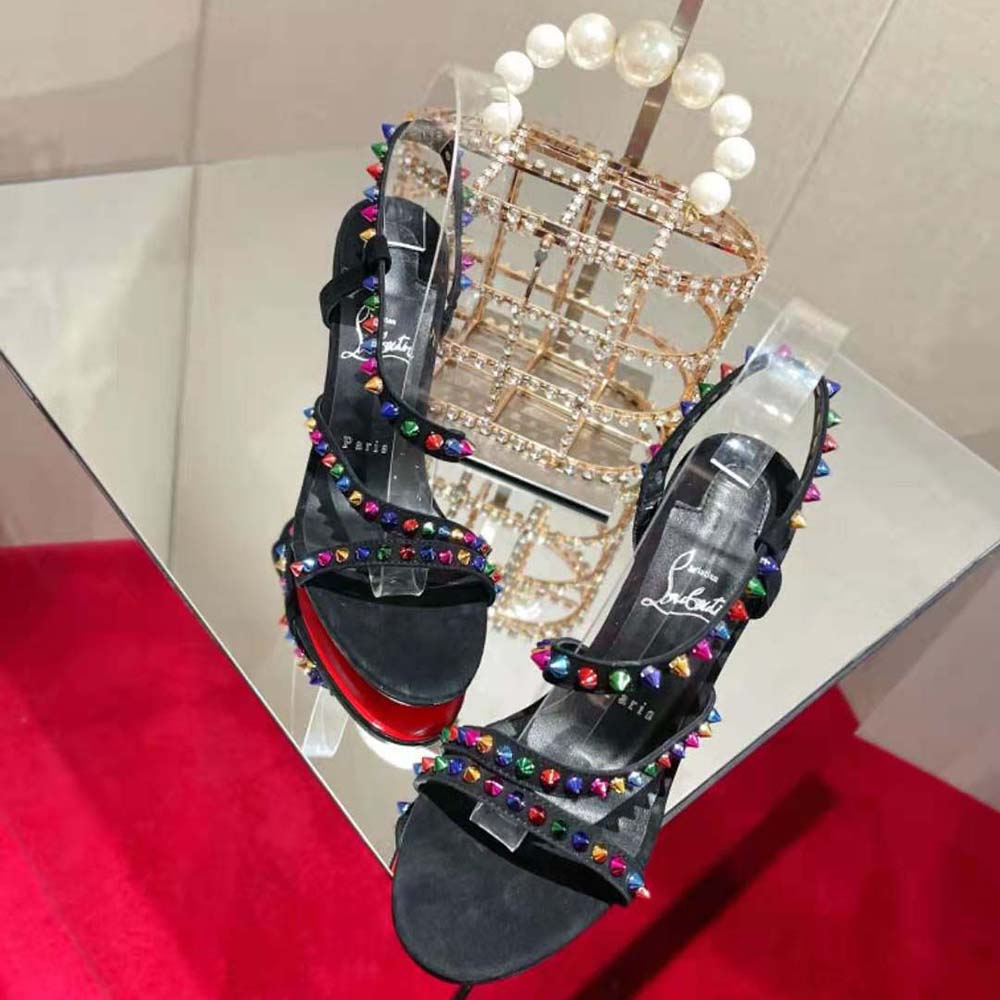 Christian Louboutin Women Spikita Strap 100 mm Heel Height-Black - image 4