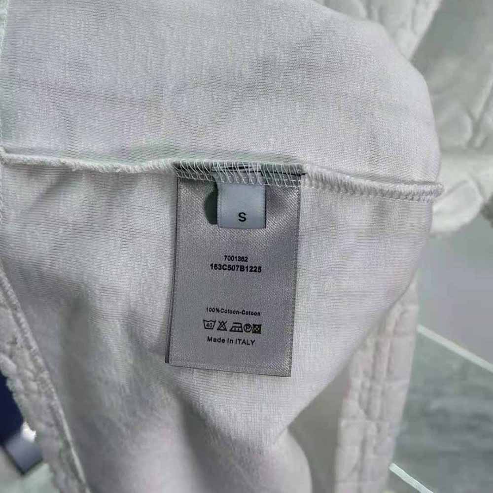 Dior Men Oblique T-shirt Relaxed Fit Off-White Terry Cotton Jacquard - image 10