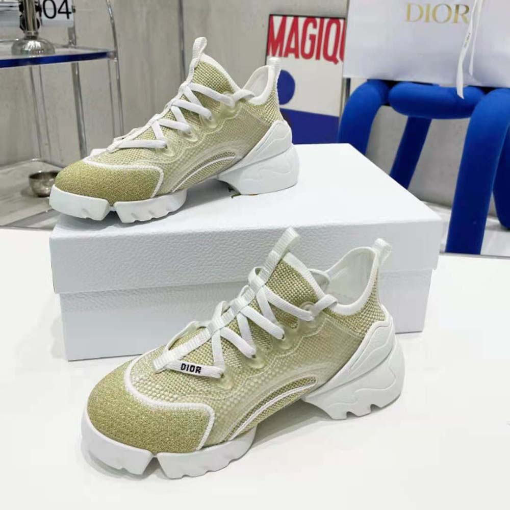 Dior Women D-Connect Sneaker Gold-Tone Laminated Mesh - image 4