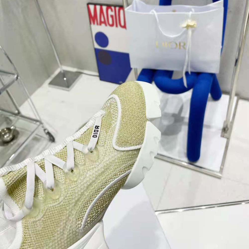 Dior Women D-Connect Sneaker Gold-Tone Laminated Mesh - image 8