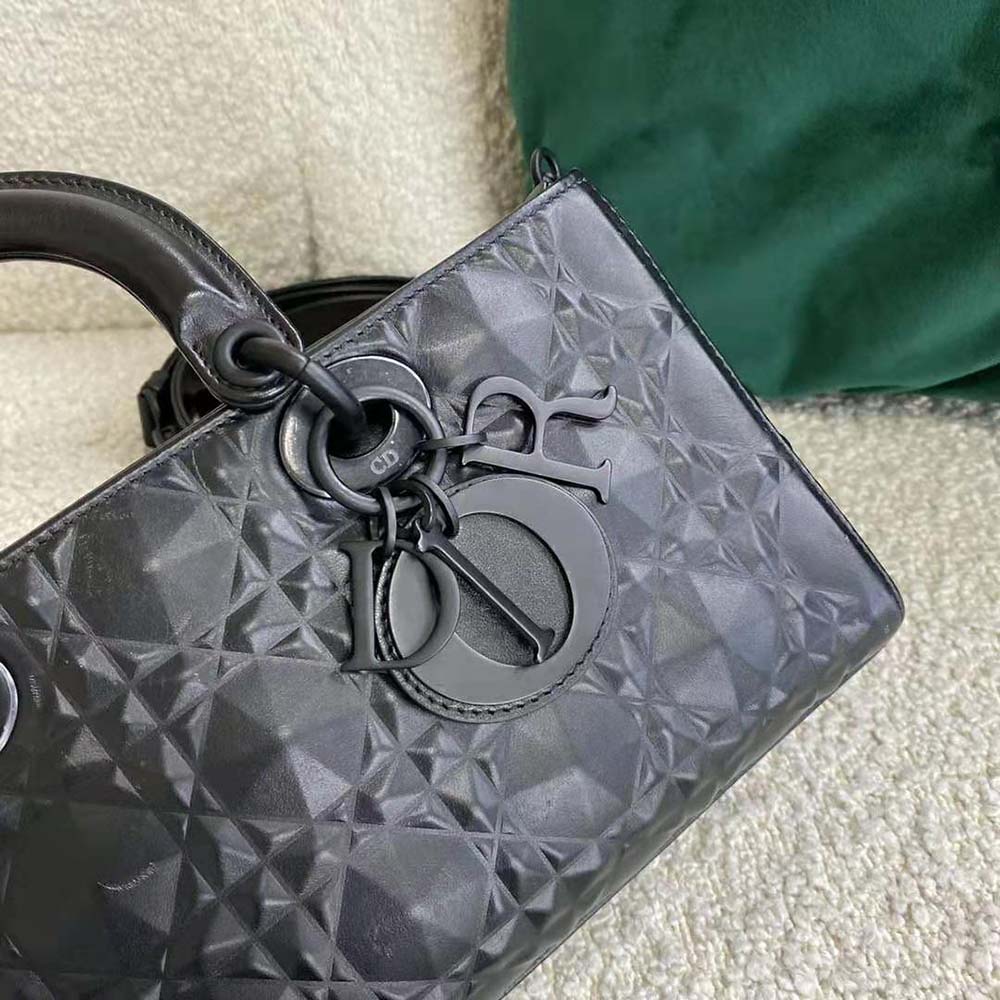 Dior Women Lady D-Joy Bag Black Cannage Calfskin with Diamond Motif - image 6