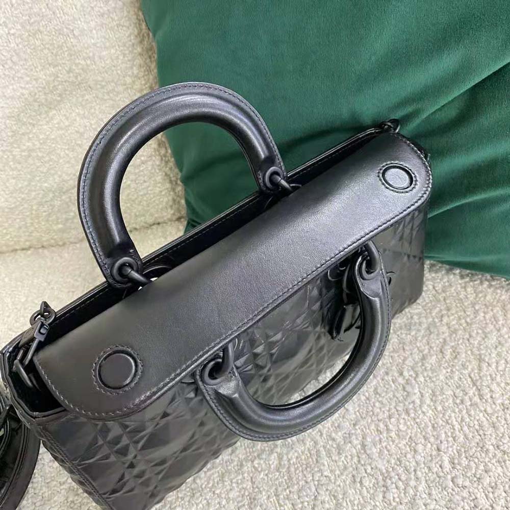 Dior Women Lady D-Joy Bag Black Cannage Calfskin with Diamond Motif - image 5