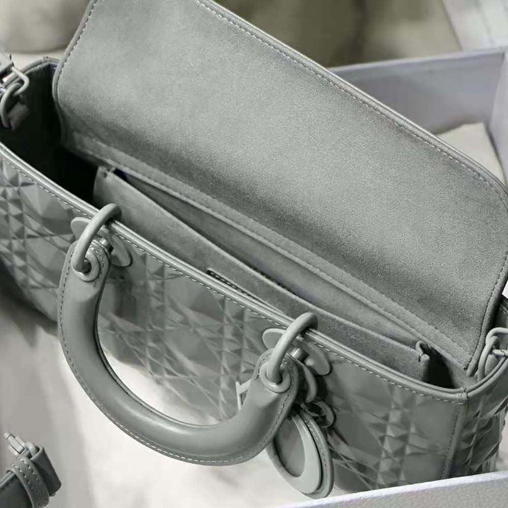 Dior Women Lady D-Joy Bag Gray Cannage Calfskin with Diamond Motif - image 10