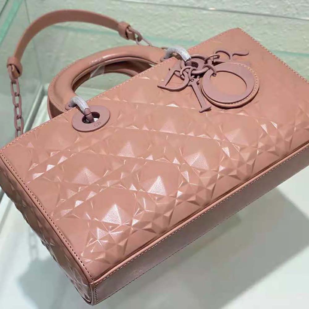 Dior Women Lady D-Joy Bag Rose Des Vents Cannage Calfskin with Diamond Motif - image 5