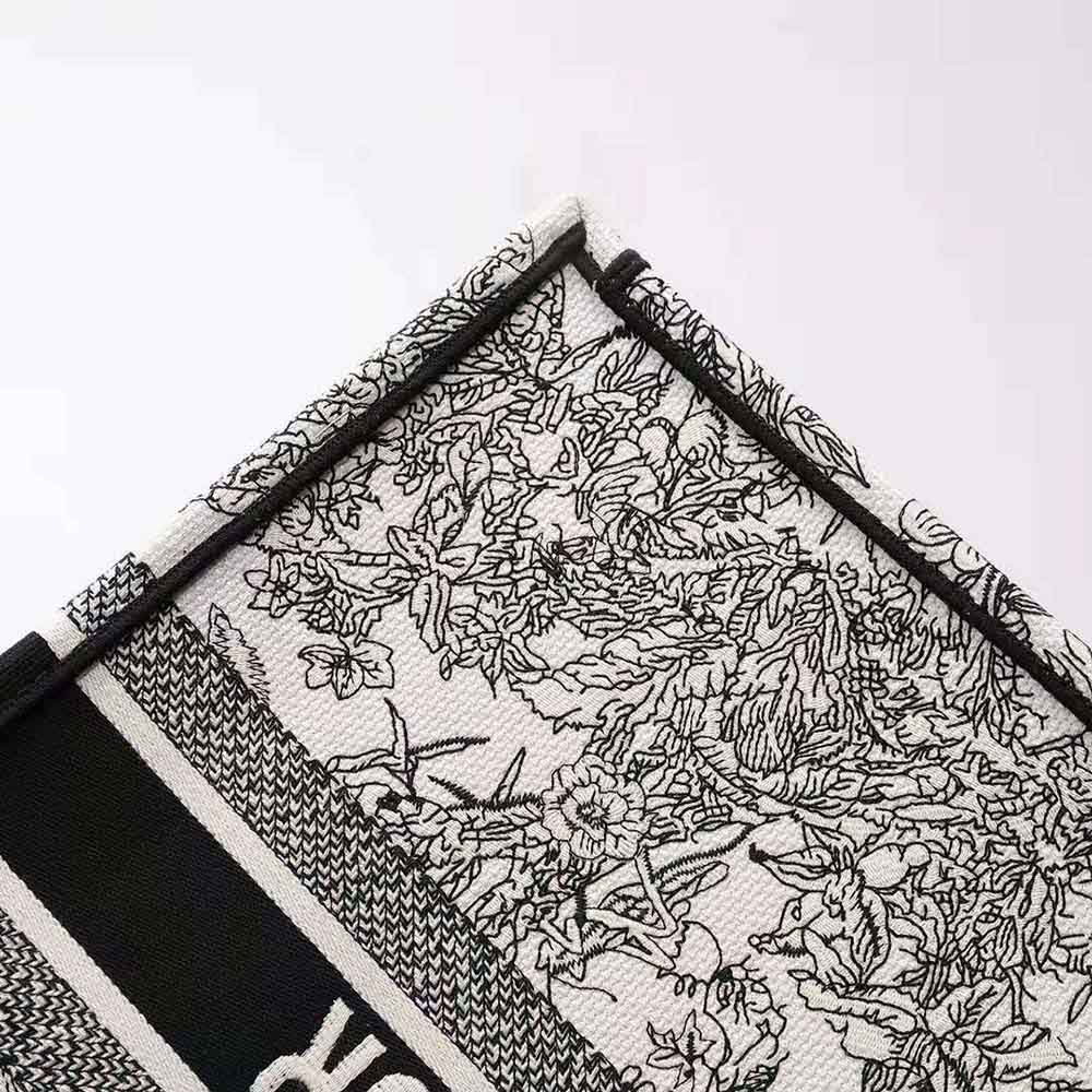 Dior Women Large Dior Book Tote Blue Toile de Jouy Flowers Embroidery - image 8