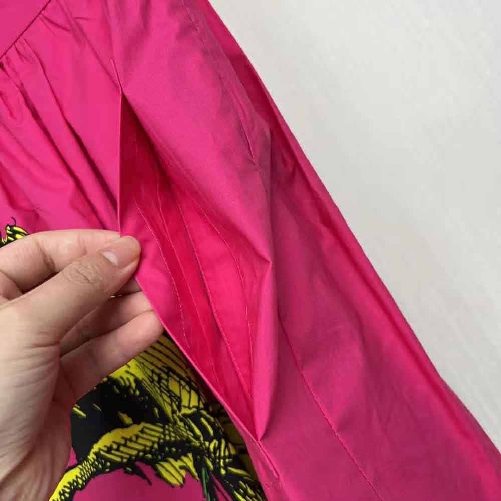 Dior Women Mid-Length Pleated Skirt Pink Cotton Poplin with Multicolor D-Tiger Pop Motif - image 9