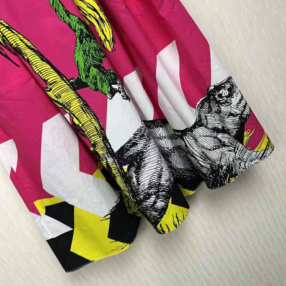 Dior Women Mid-Length Pleated Skirt Pink Cotton Poplin with Multicolor D-Tiger Pop Motif - image 6