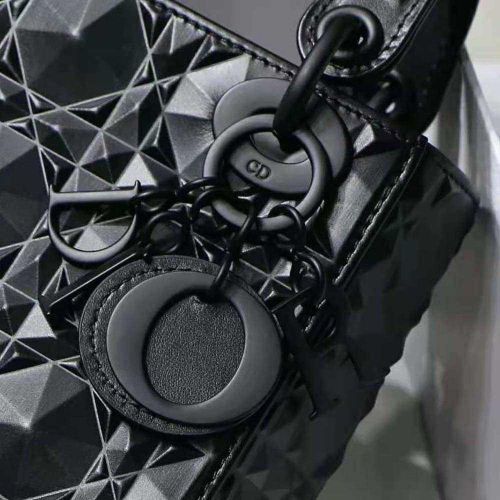 Dior Women Mini Lady Dior Bag Black Cannage Calfskin with Diamond Motif - image 8