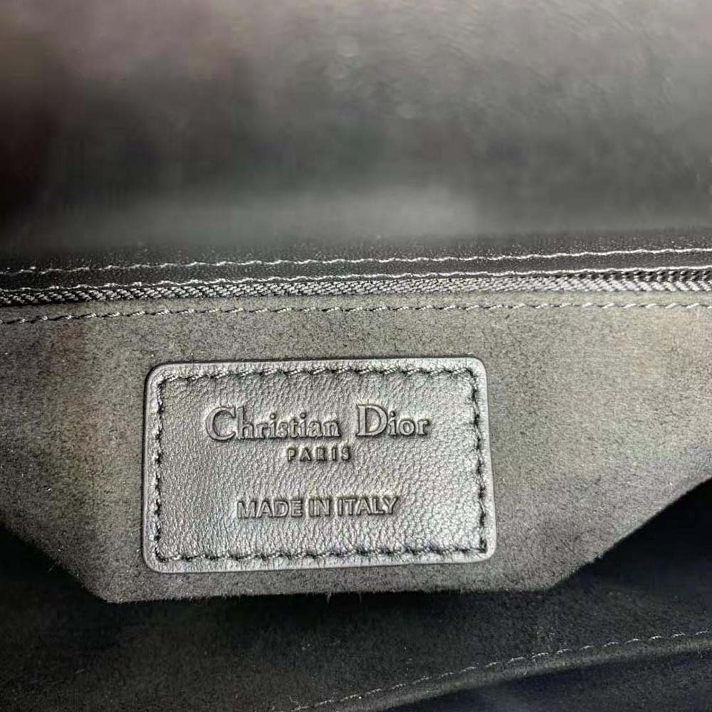 Dior Women Mini Lady Dior Bag Black Cannage Calfskin with Diamond Motif - image 10