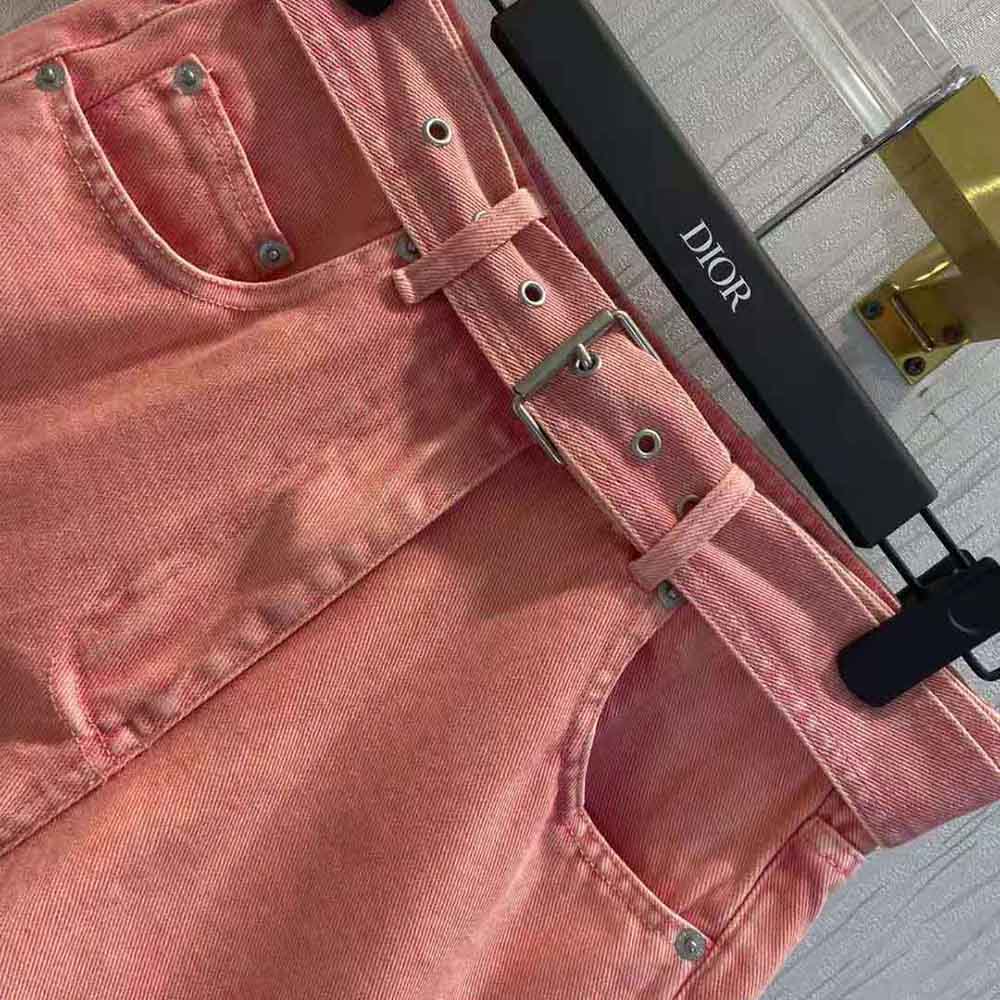 Dior Women Shorts Pink Cotton Denim - image 5