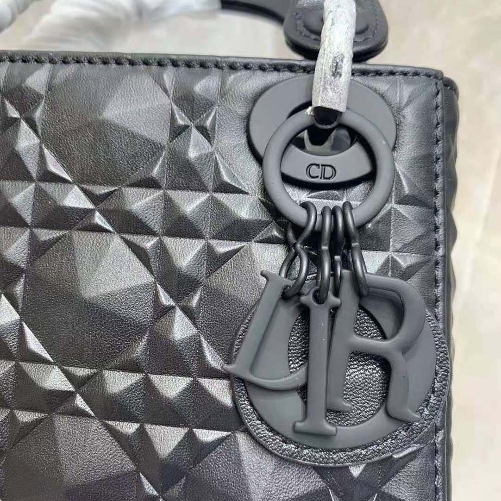 Dior Women Small Lady Dior my Abcdior Bag Black Cannage Calfskin with Diamond Motif - image 7