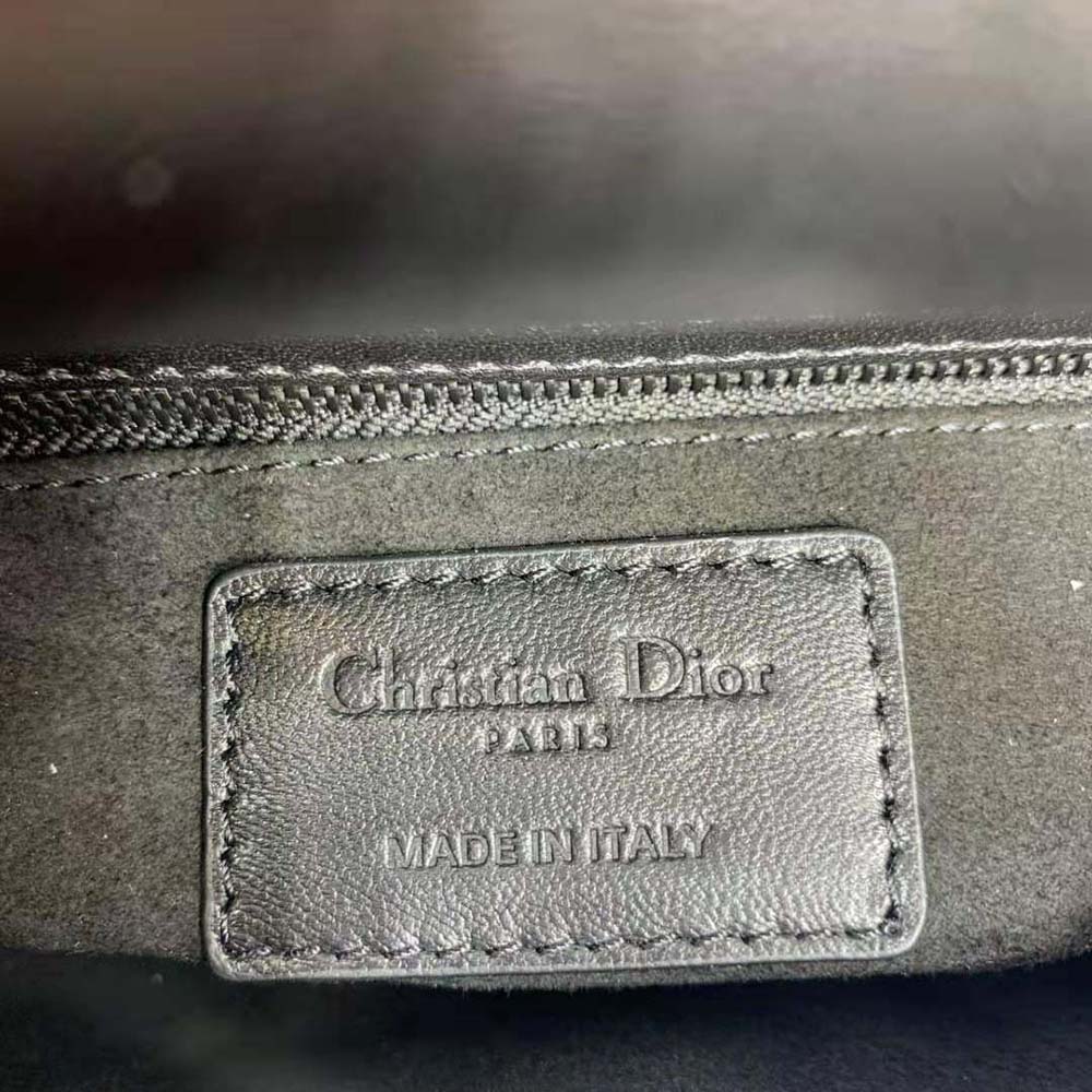 Dior Women Small Lady Dior my Abcdior Bag Black Cannage Calfskin with Diamond Motif - image 9