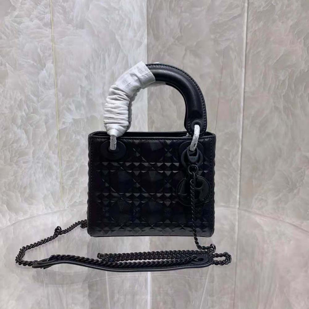 Dior Women Small Lady Dior my Abcdior Bag Black Cannage Calfskin with Diamond Motif - image 4