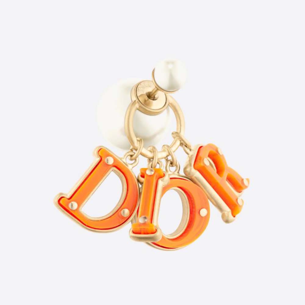 Front view of Dior Women Tribales Earring gold-finish metal and pearls