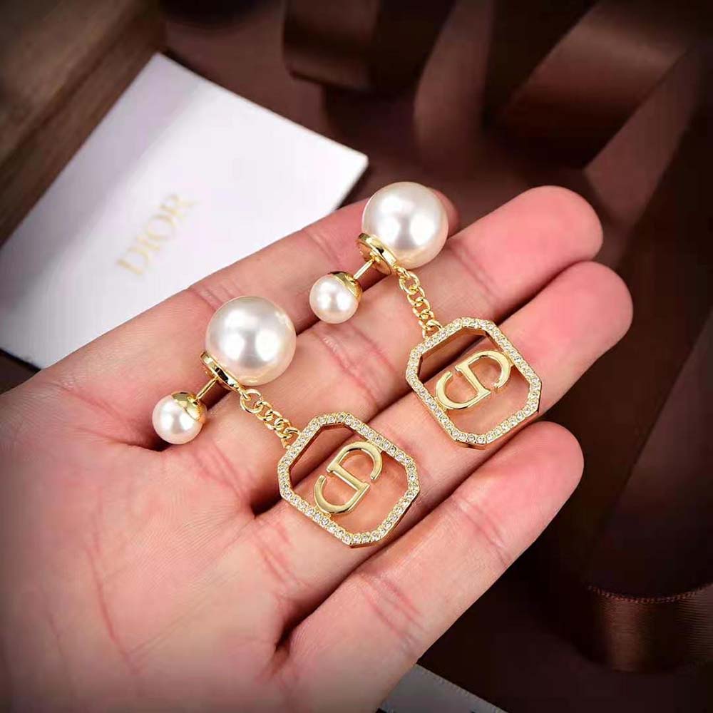 Dior Women Tribales Earrings Gold-Finish Metal with White Resin Pearls - image 6