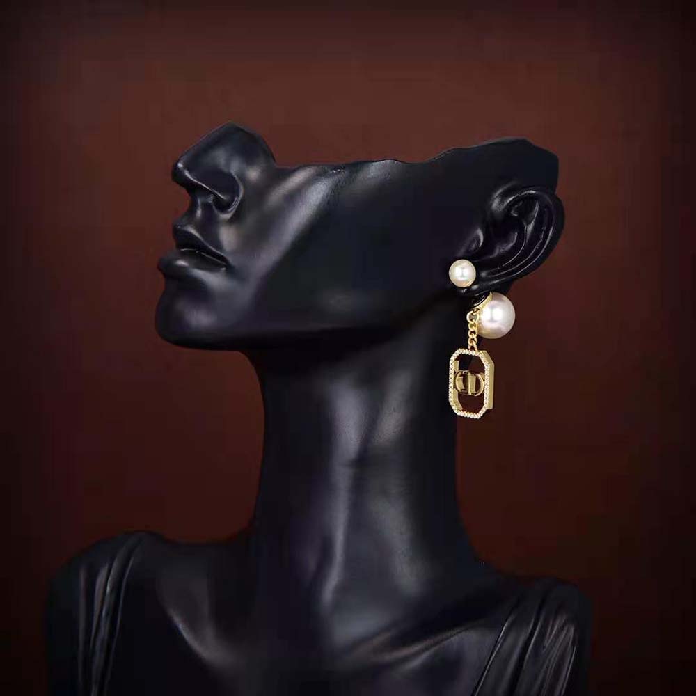 Dior Women Tribales Earrings Gold-Finish Metal with White Resin Pearls - image 7