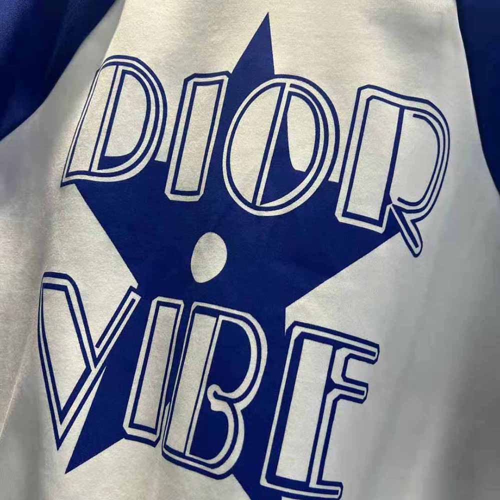 Dior Women Vibe Bomber Jacket Fluorescent Blue and White Technical Cashmere Jacquard - image 9