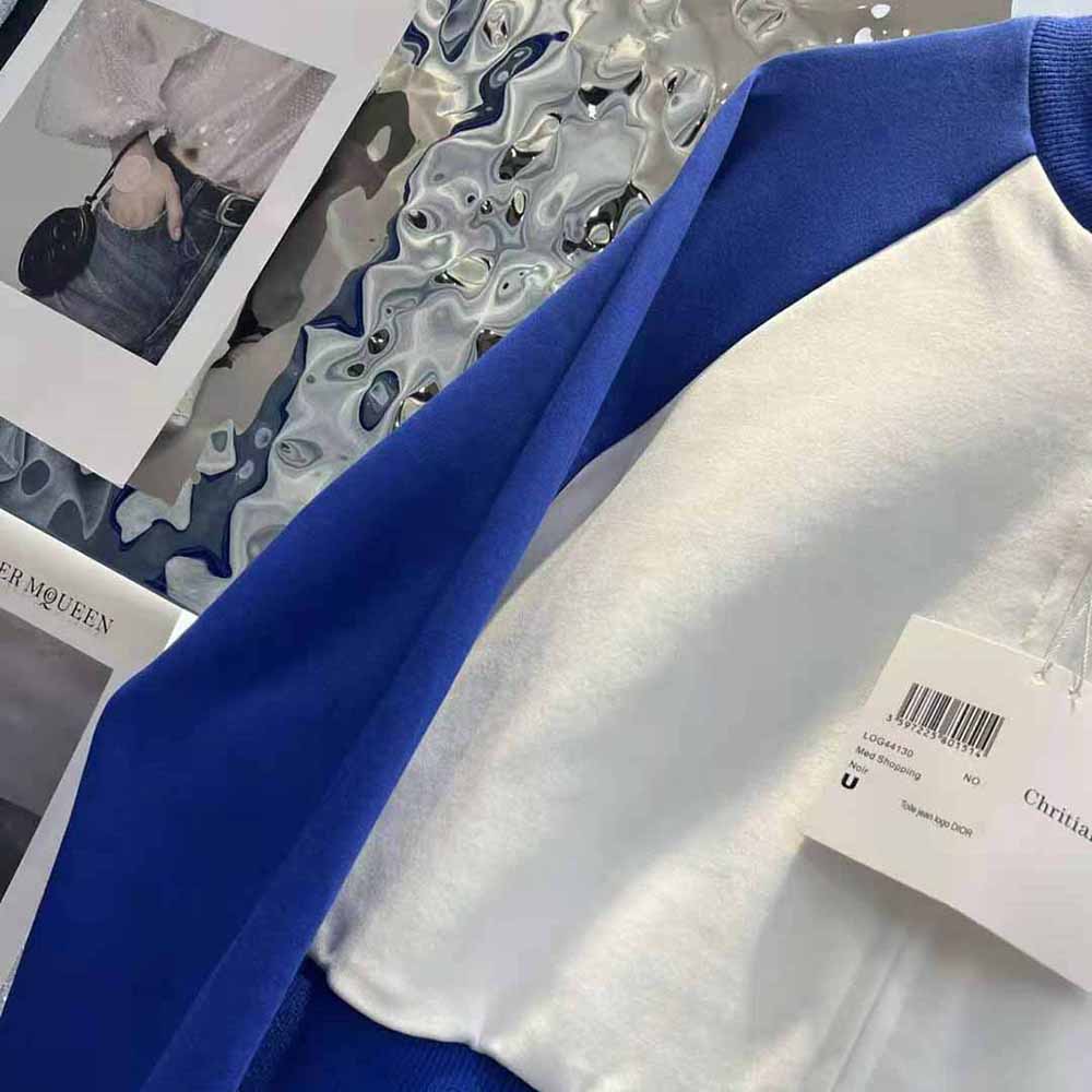 Dior Women Vibe Bomber Jacket Fluorescent Blue and White Technical Cashmere Jacquard - image 7