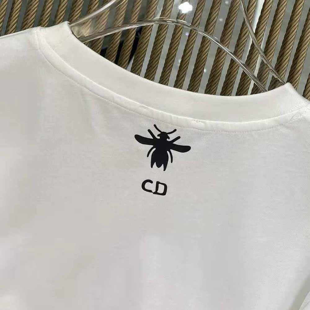 Dior Women Vibe T-shirt Ecru and Fluorescent Blue Cotton Jersey and Linen - image 8